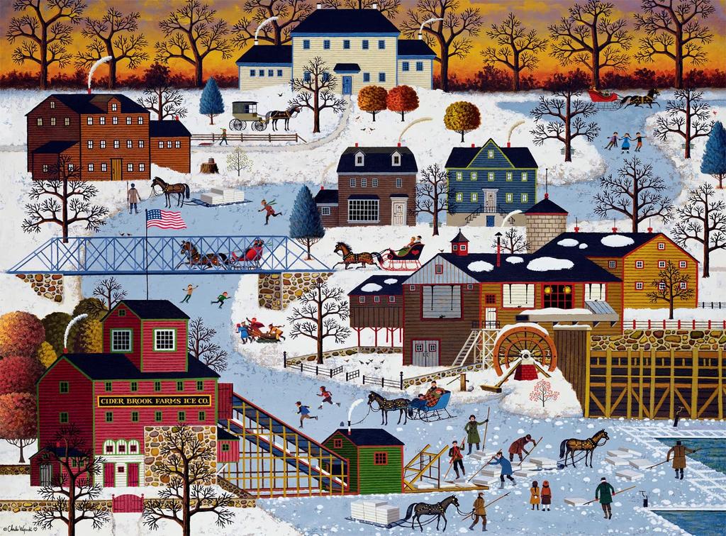 Buffalo Games Charles Wysocki Cider Brook Farm 1000 Piece Puzzle для взрослых Сложный пазл Идеально подходит для игрового вечера Готовые размеры пазла