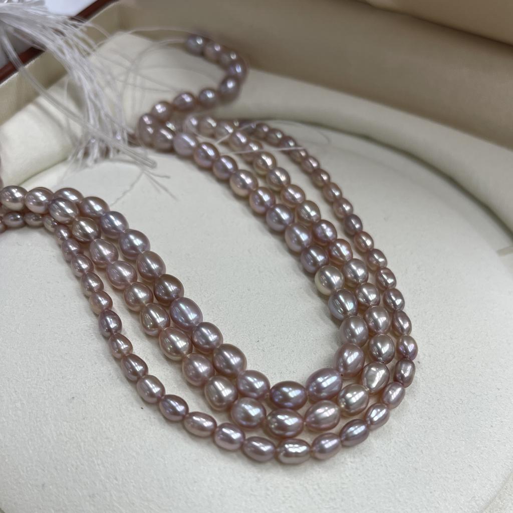1String, Purple Natural Freshwater Pearls, Handmade Rice Pearl Beads for Jewelry Making DIY, Cheapest Items Available 36cm