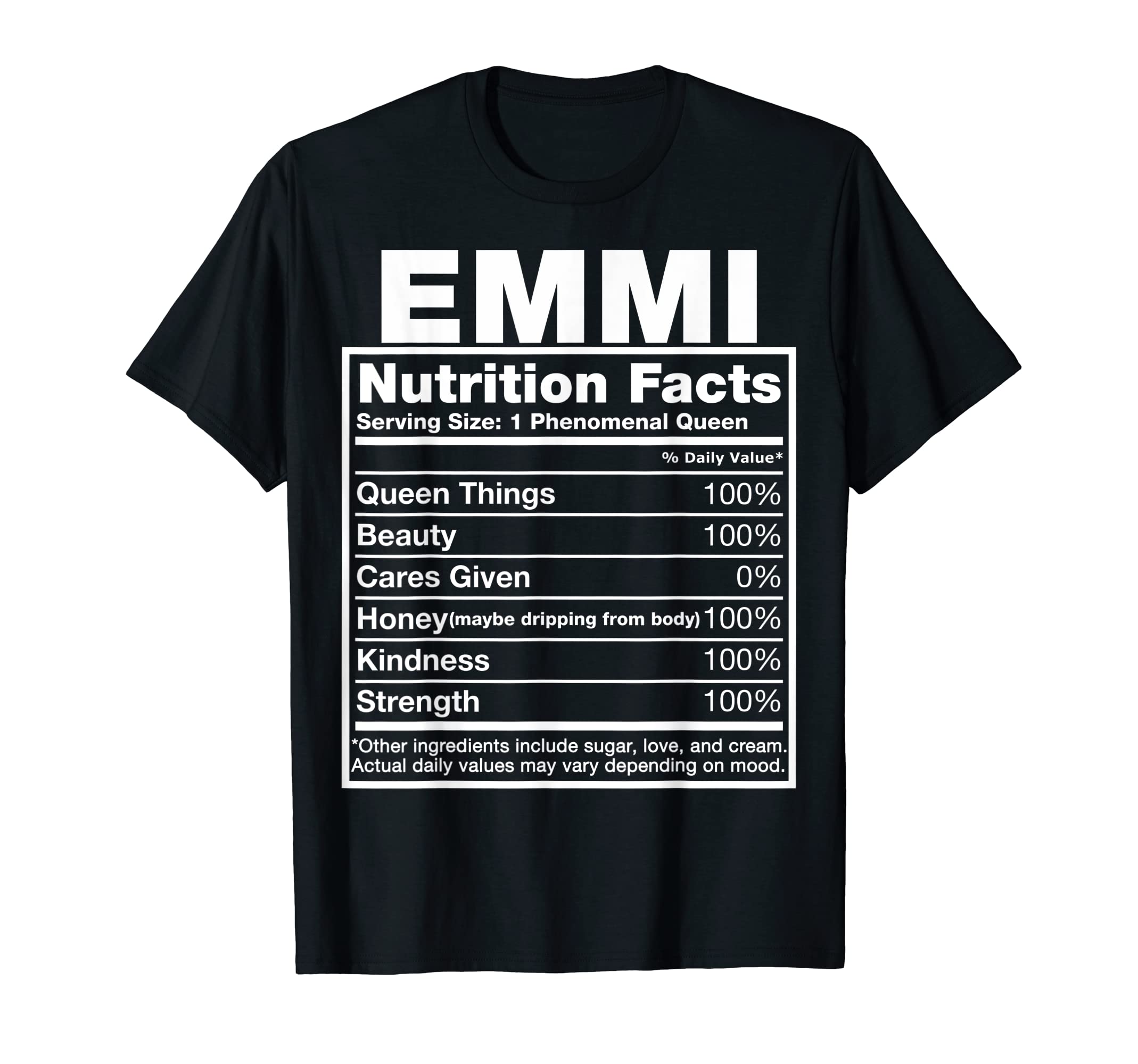 

Emmi Nutrition Facts Emmi Name Birthday Shirt T-Shirt T-Shirt чёрный