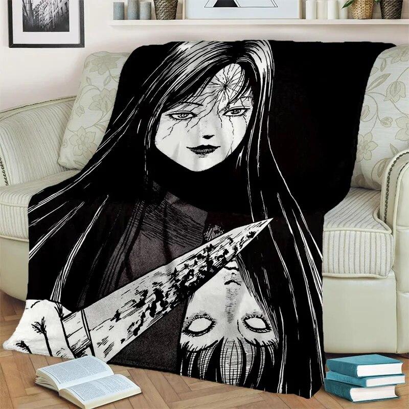 3D Horror Ghost Junji Ito Tomie Kawakami Blanket,Soft Throw Blanket for Home Bedroom Bed Sofa Picnic Travel Office Cover Blanket