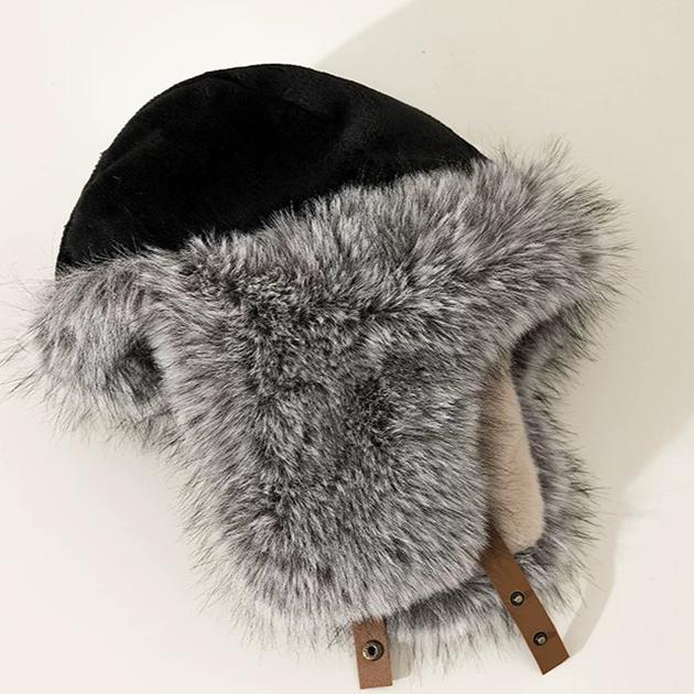 Imitation Fur Plush Lei Feng Hat Children Winter Thickened Warm Ear Hat Outdoor Cycling Cold Hat