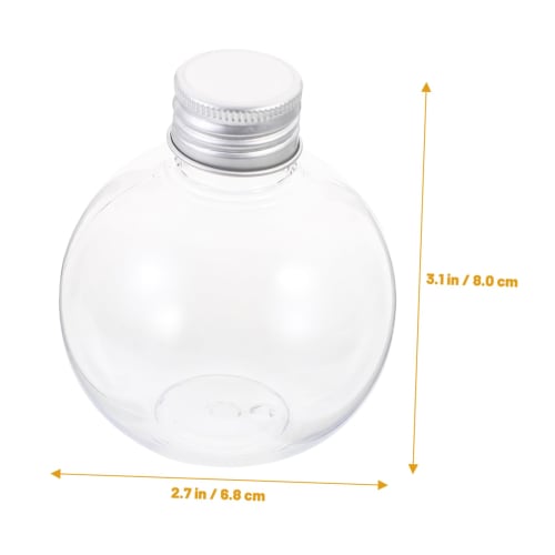 Holibanna 10pcs Clear Spherical Bottles, Light Bulb Drink Bottles, Light Bulb Candy Containers, Yogurt Containers, Plastic Smoothie Bottles, Clear Fak