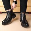 Men's 2025 Height-Increasing Genuine Leather Chelsea Martin Boots with Velvet Wool Lining