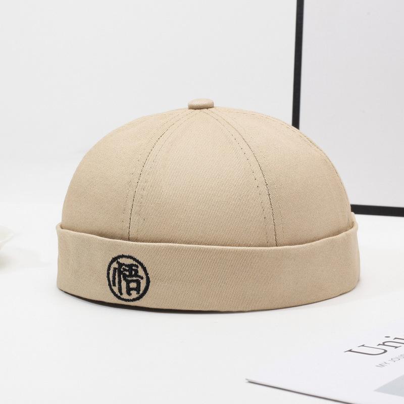 Neue Beanie Melonenmütze Hip-Hop-Stil Street-Trend Vermieterhut Herren Vierjahreszeiten Vielseitig Retro Bestickt Tang-Hut