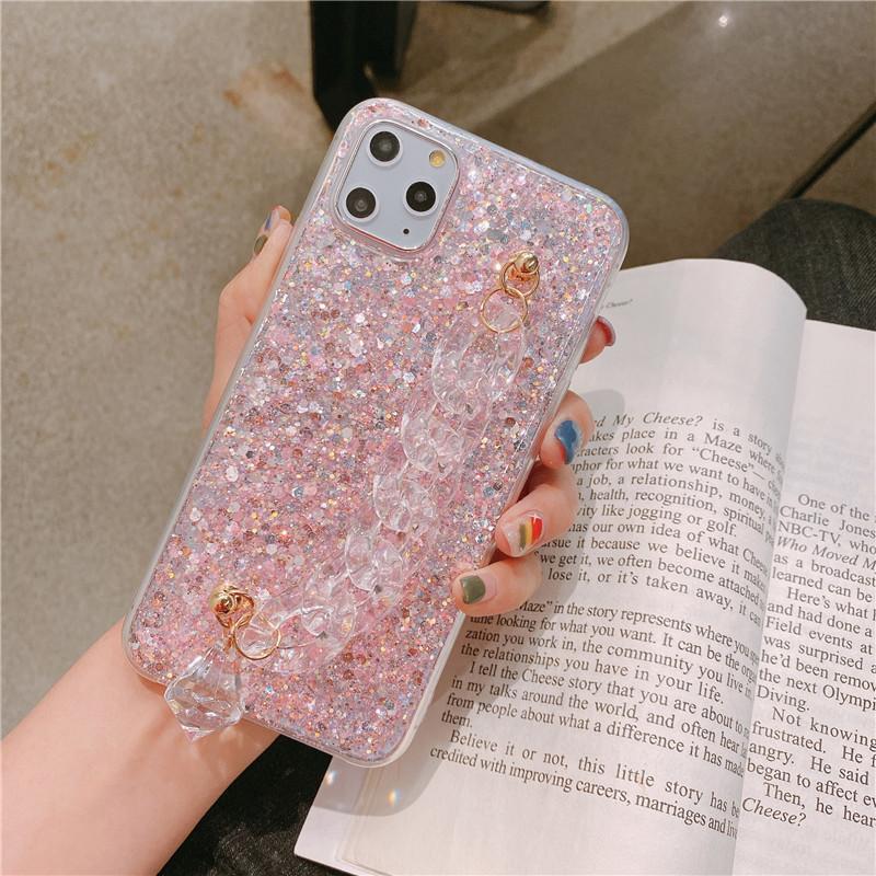 Glitter Epoxy Suitable For Iphone16 Phone Case 17Pro Crystal Bracelet 14/13 Soft Xr Creative Max Tide X