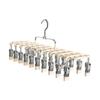 Balcony Laundry Hanger With 20 Clip Frame and Hanging Hook, Plastic Coated Drying Rack for Small Garments and Towels
