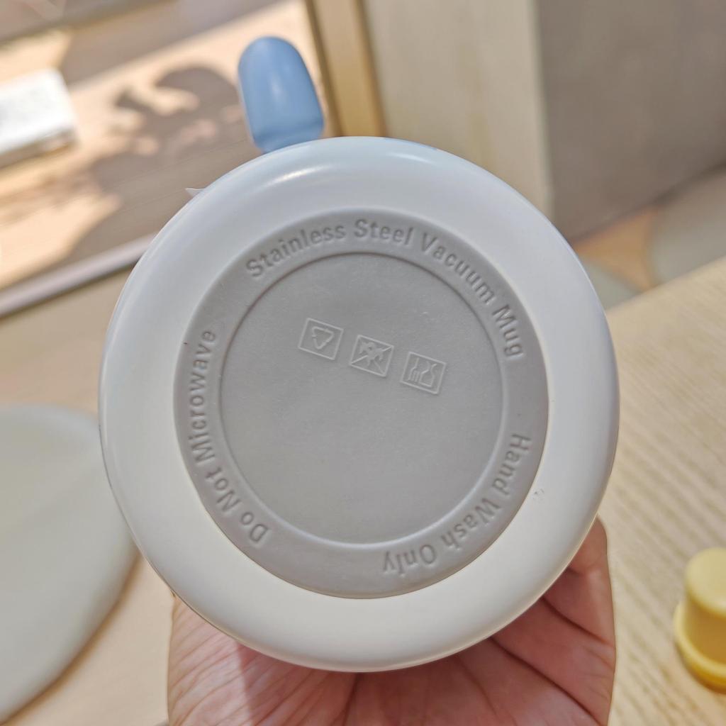 Floral Cartoon Handle Stainless Steel Vacuum Insulated Cup with Tea Infuser and Straw