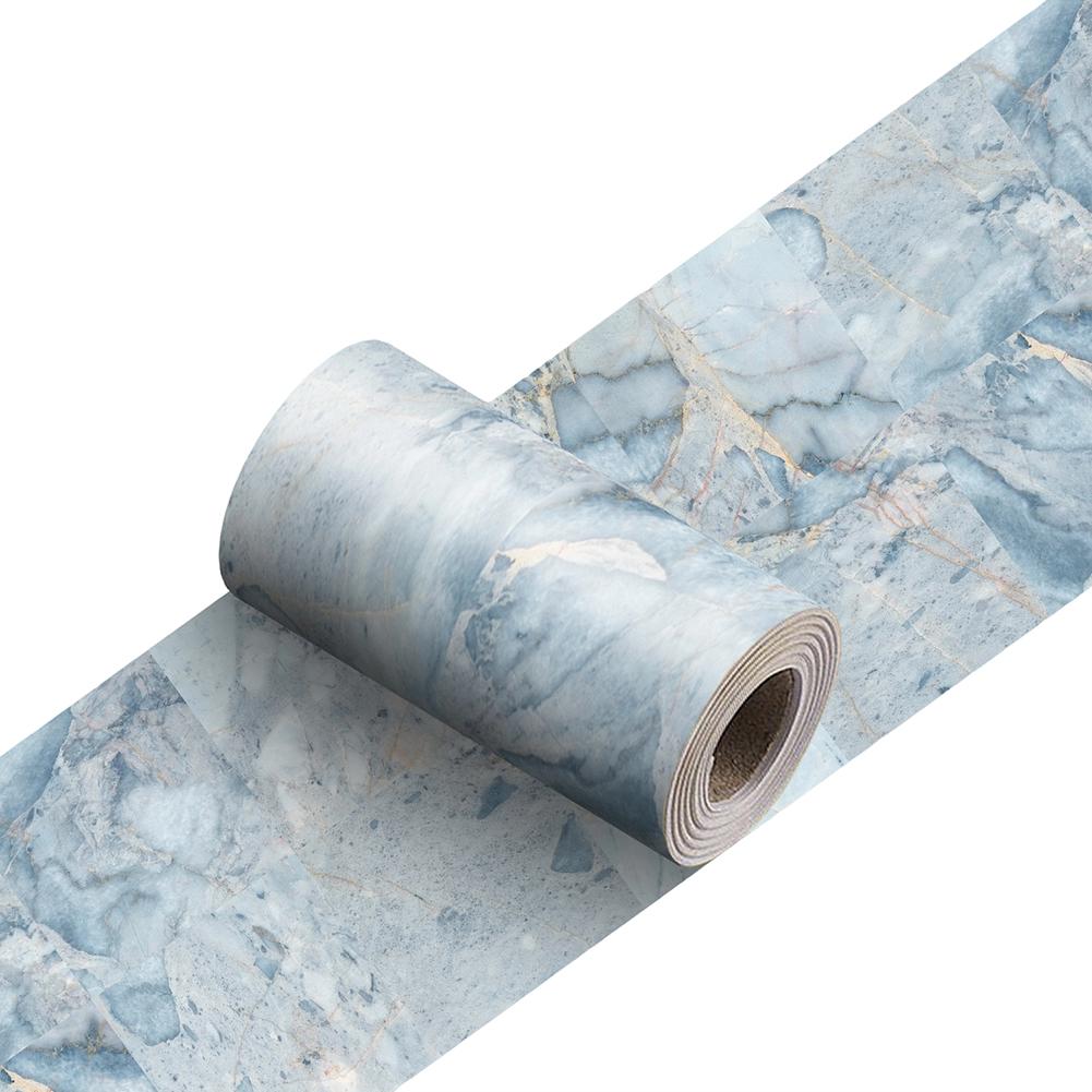 Marble Effect Self-Stick Wainscoting Strip for Walls 10 cm Wide 240 cm Long PVC Waterproof Removable Interior Trim