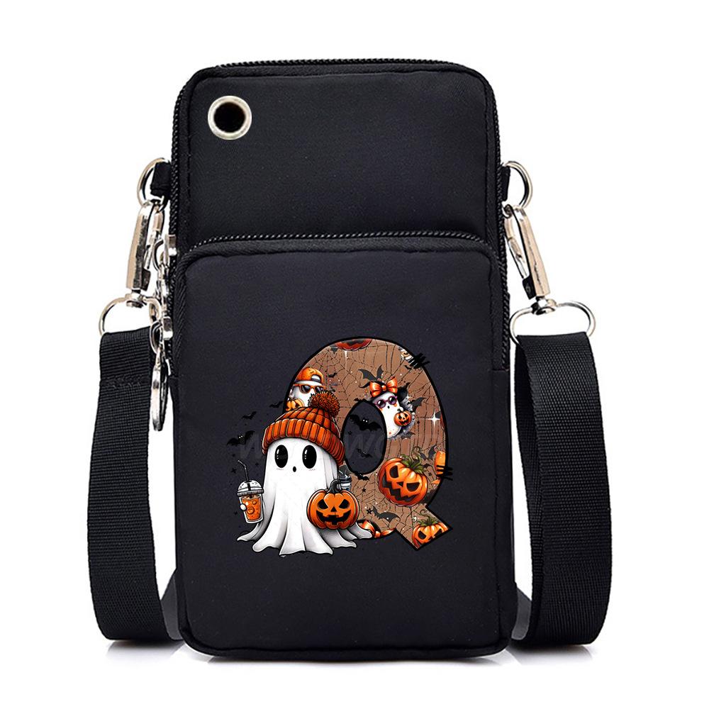 Halloween cute little ghost 26 letter messenger bag multi-function go out portable mobile phone bag