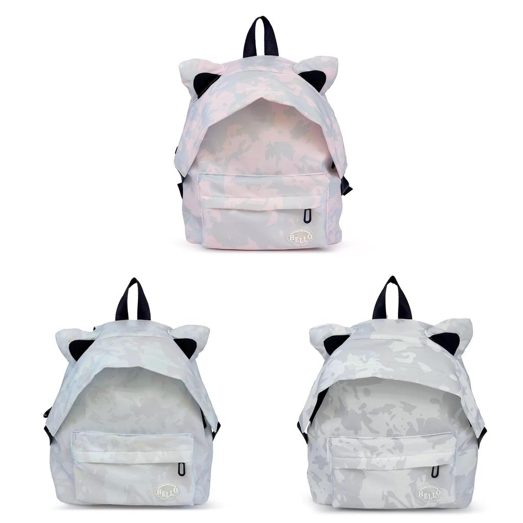 Cartoon Cat Ear Backpack For Girls With Nylon Material And Spacious Design For Daily Use