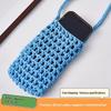 1 Pieza Bolso de Teléfono de Punto Hueco Multiusos para Artículos Pequeños y Misceláneos Bolso de Hombro Ligero Trenzado Bolso Cruzado de Almacenamiento