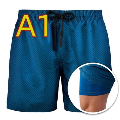 Summer Men's Double-layer Shorts, Beach Shorts, Men's Surfing Sports Five Quarter Shorts Shorts