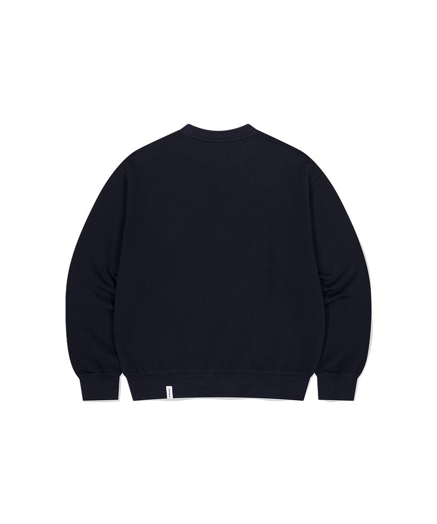 MAHAGRID Curved Logo Sweatshirt Navy(Mg2Dsmm440A)