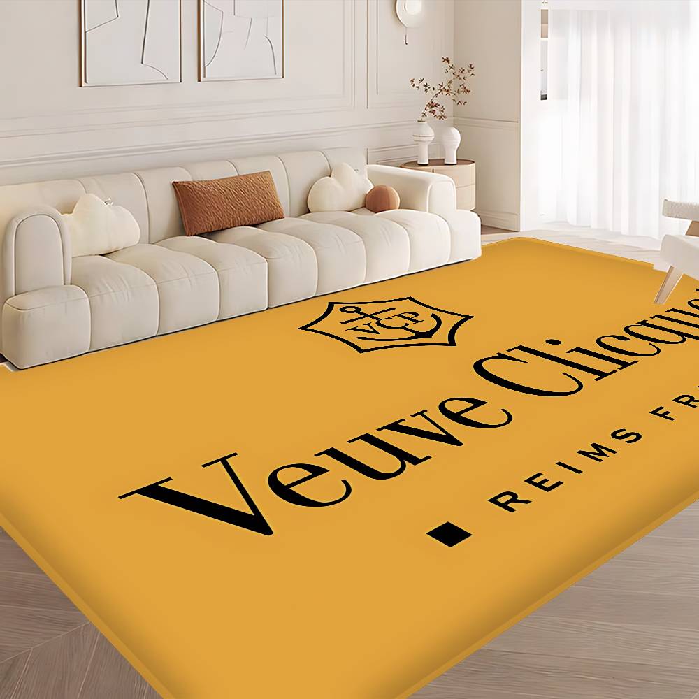 V-Veuve Clicquot Room Mats Cheaper Anti-slip Modern Living Room Balcony Printed Welcome Rug