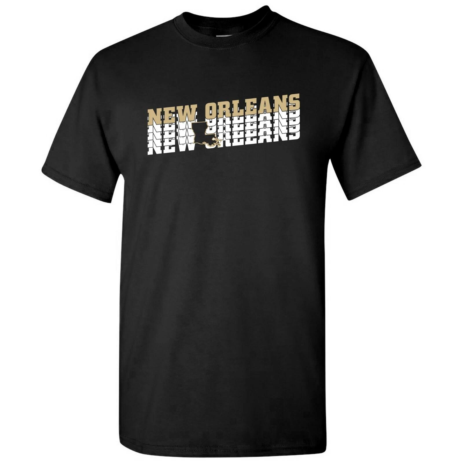 

New Orleans Retro Repeat - Sports Team City Pride Tailgating T Shirt - Black 3XL