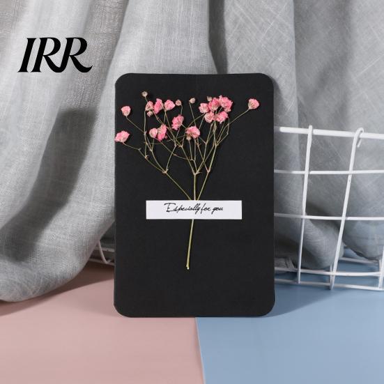 Natürliche Trockenblumen-Karte 2 Stück Gruß Handgemacht Retro Geschenk Botanisch DIY Einladung Wunsch für Hochzeit Geburtstag Babyparty Abschluss Einzigartig