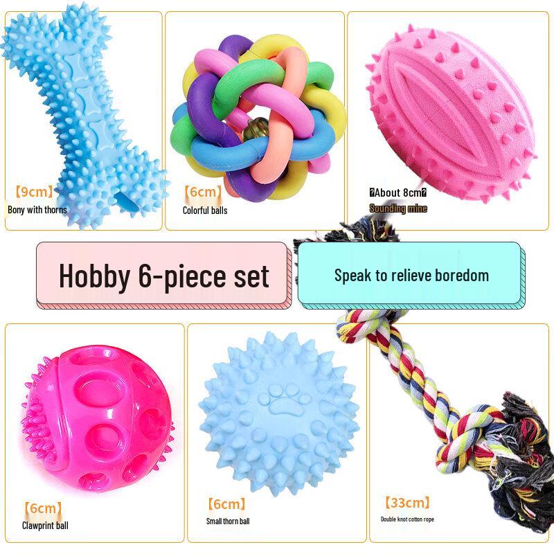 6-Piece Squeaky Dog Chew Toy Set