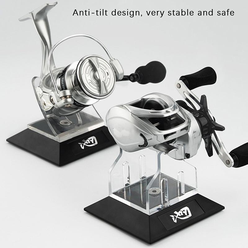 Acrylic Fishing Reel Display Holder Spinning Baitcasting Reel Stand Rack Durable Non Slip Water Drop Wheel Display Stand Support