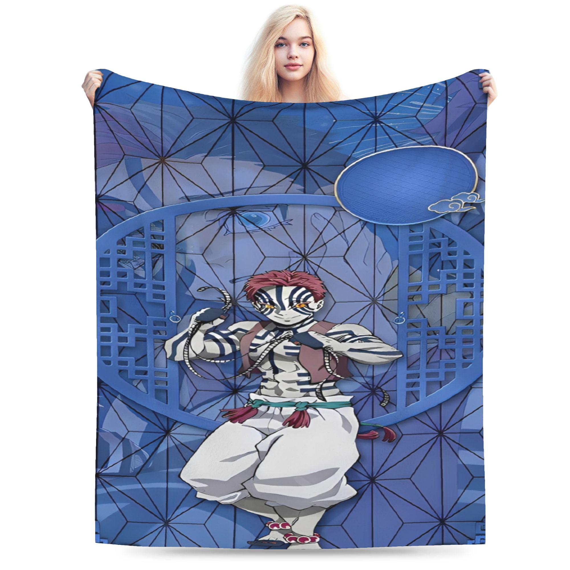 

Anime Akaza Manga Graphic Soft Warm Blanket Travel Plush Bedding Throws Novelty Couch Chair Flannel Bedspread Sofa Bed Cover 75x90cm