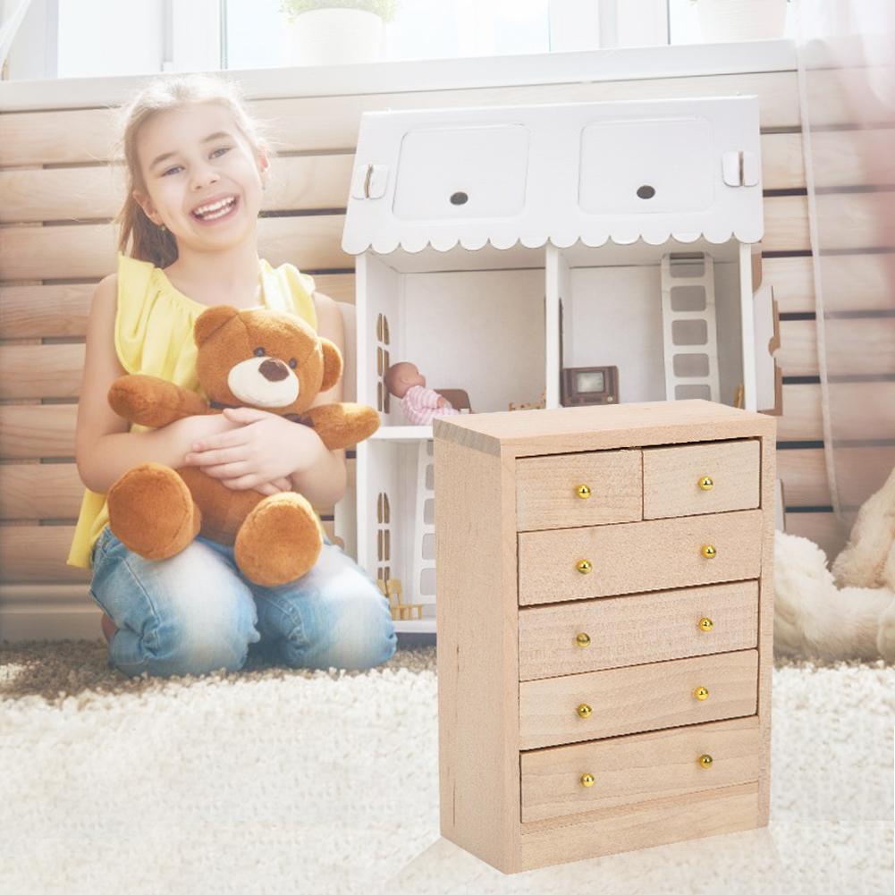 Dollhouse Miniature Wooden Cabinet Model Furniture Decoration for 1:12 Doll House
