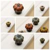 Single Hole Ceramic Pumpkin Handle Leopard Pattern Drawer Knobs Simple Rural Cabinet Knob  Bookcase