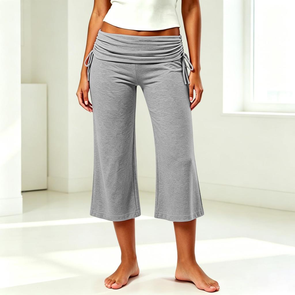 Women's Pleated Wide Leg Yoga Pants - Loose Casual Fit for Gym, Yoga and Daily Wear
