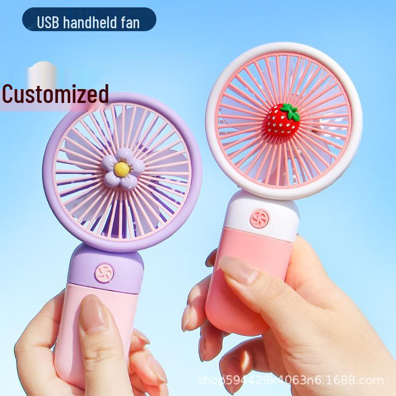 Handheld Mini USB Fan: Fruit & Flower Design, Portable Souvenir Gift Strawberry Handheld Fan