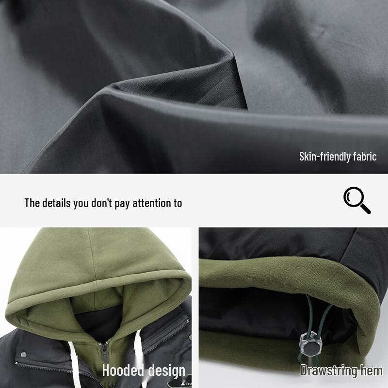 MEDE Men's Faux Two-Piece Hooded Padded Jacket