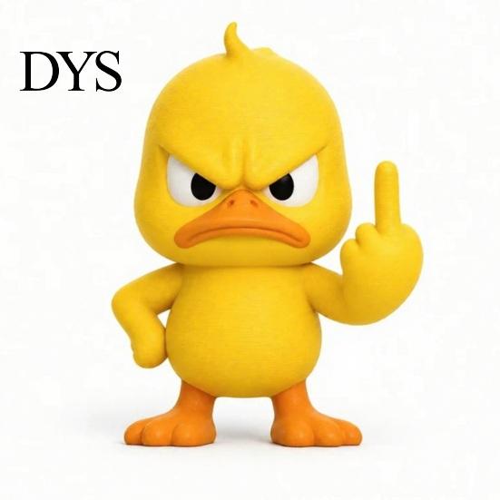Sculpted Duck Gifts Angry Figurine Collection, Funny Yellow Desktop Ornament, Cute Grumpy Small Plastic Statues Statue for Home Office Car Dashboard
