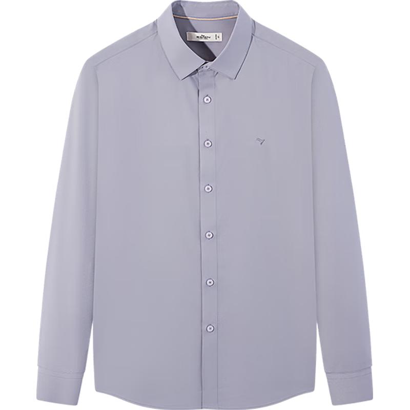 Qipai Men's Modal Jacquard Long-Sleeve Business Shirt