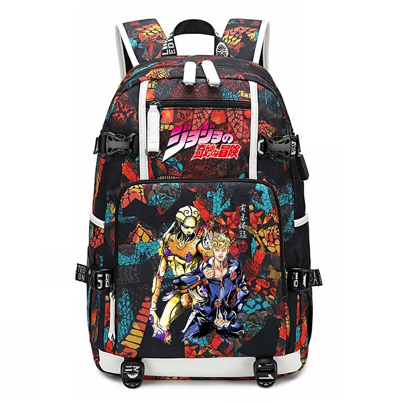 JoJo's Bizarre Adventure Print Student Rugzak Grote Capaciteit Casual Dagrugzak voor Tieners Kinderen School Reizen