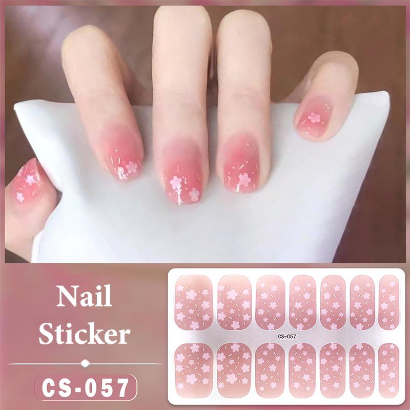 14 Nails Simple Waterproof Nail Wraps Full Cover Nail Stickers Firm And Not Easy To Fall Off Multi Color Nail Art For Women'S D