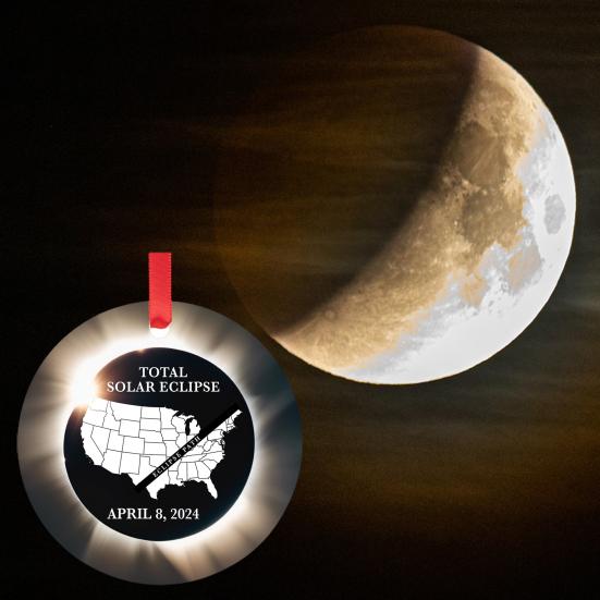 2024 Solar Eclipse Decoration Acrylic Path of Totality States Ornament Total Solar Eclipse Round Pendant Astronomy Lovers Keepsake Gift