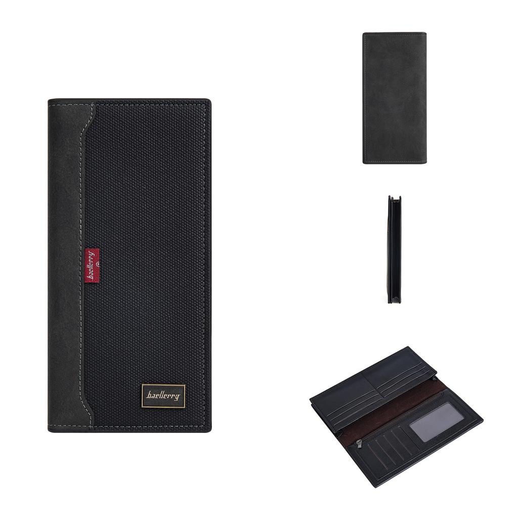 New wallet men's long, European and American anti-theft brush business multi-card wallet zipper change bag