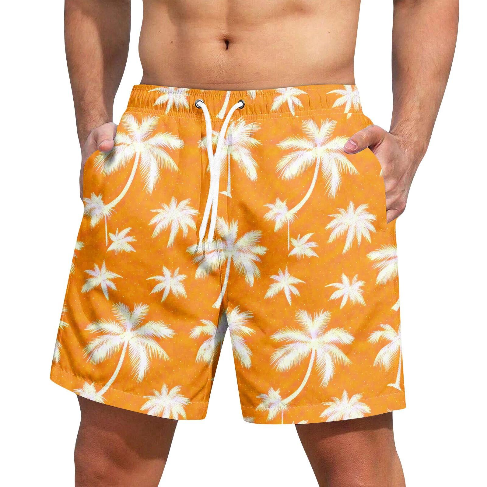 

Мужские гавайские шорты на шнуровке, повседневные брюки XL шафрановый