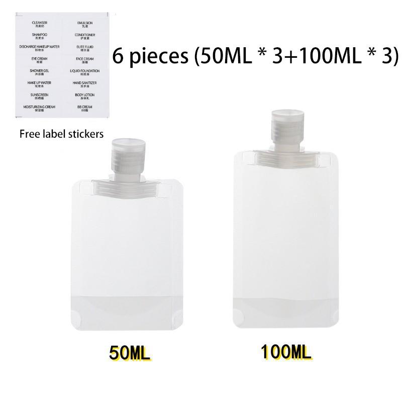 Travel Bottles Empty Squeeze Bag Refillable Lotion Dispenser Bag Shampoo Toiletries Liquid Cosmetic Container Storage Pouch