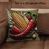 2D Southwest Chili Taco Corn Print Throw Pillow Covers Pattern Cushion Cover Suitable For Sofa Bedroom Car Pillow Cover