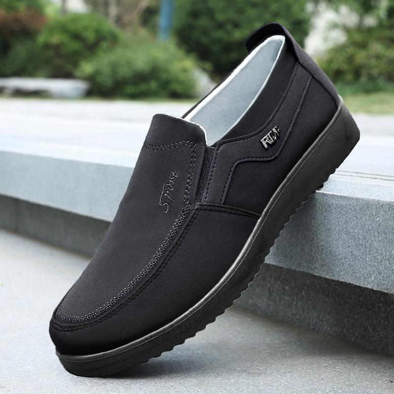 Men's Cloth Shoes Spring and Autumn Thick-soled Soft-soled Medium-sized Elderly Father Shoes Non-slip Large Size 6 Casual Men's Shoes