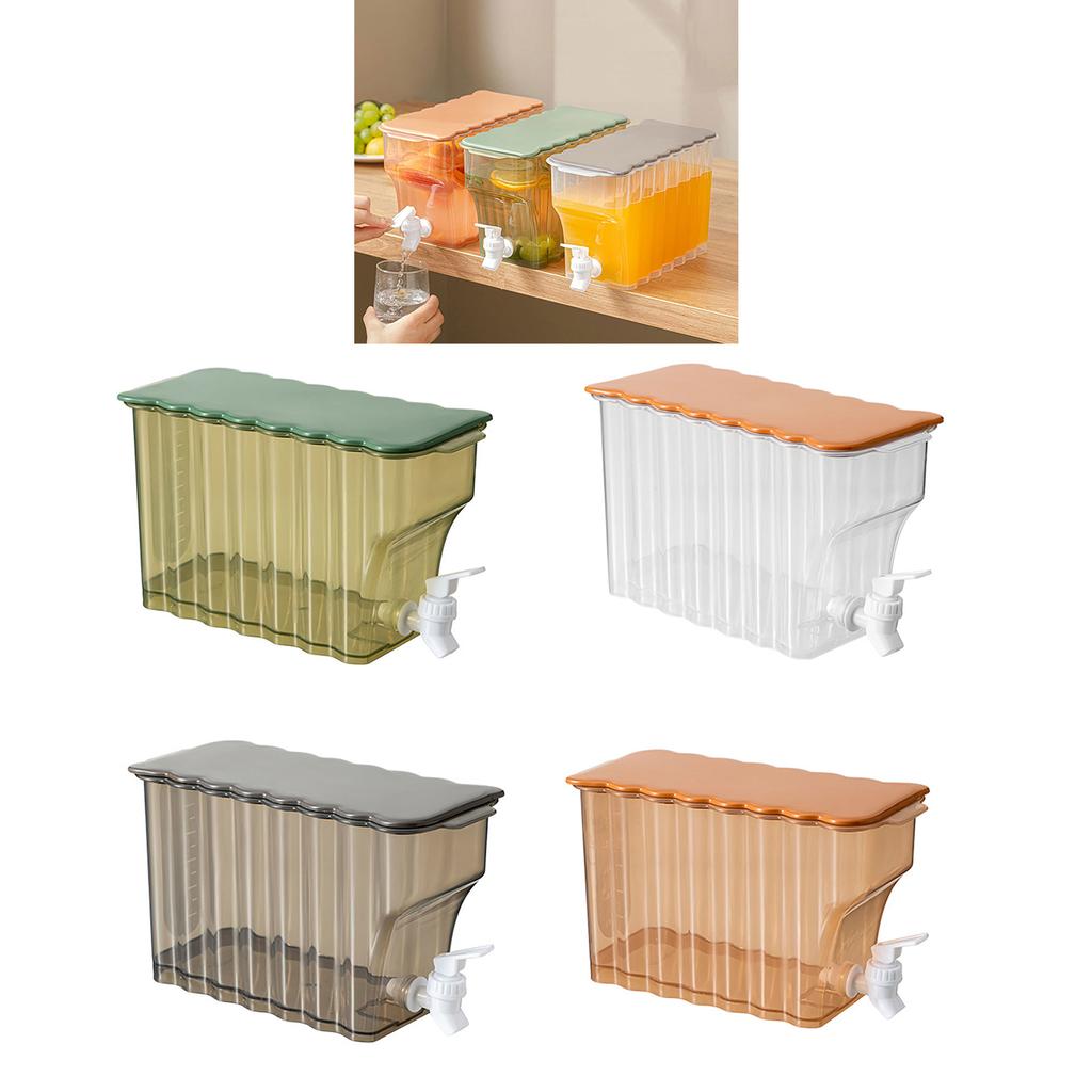 Beverage Liquid Drinks Container Fridges Drinks Dispensers with Tap & Lid Refrigerator Cold Beverage Dispensers Jugs