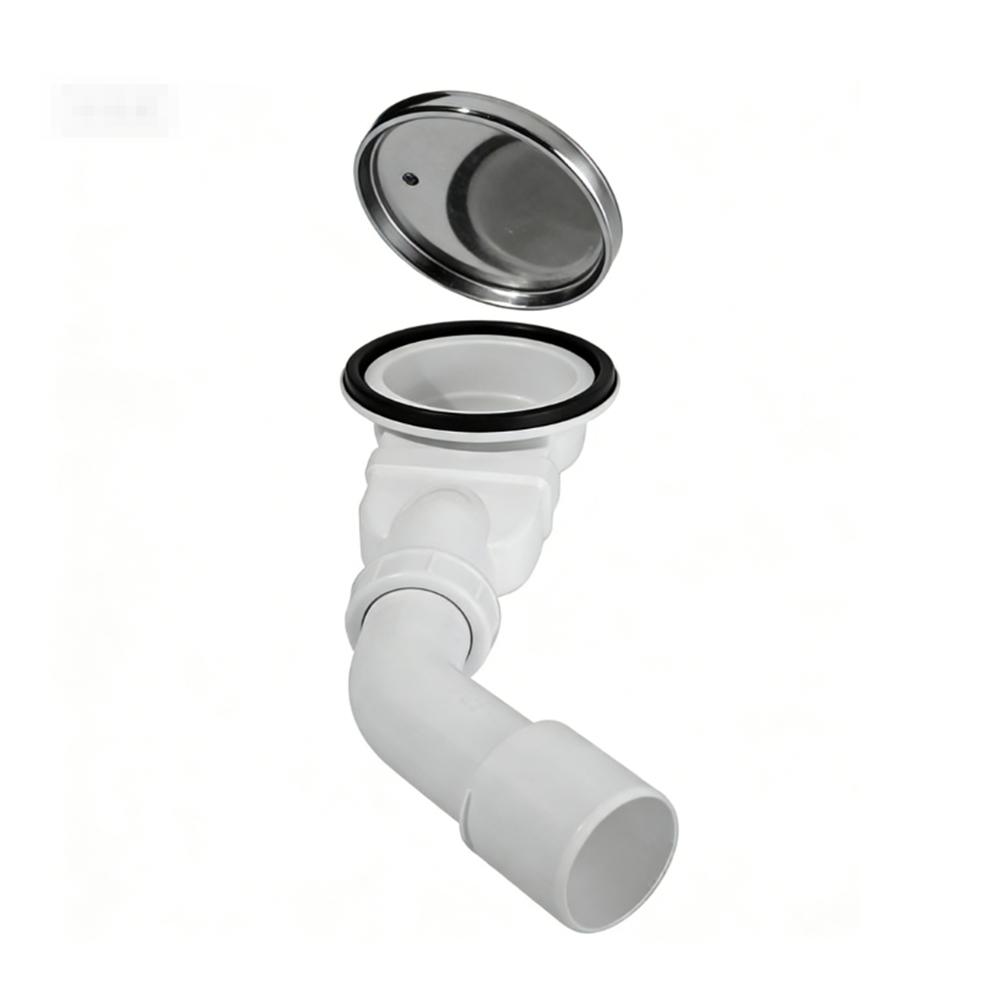 Bathtub drain assembly ABS hair filter shower drain kit silver panel basin drain pipe designed for smooth drainage