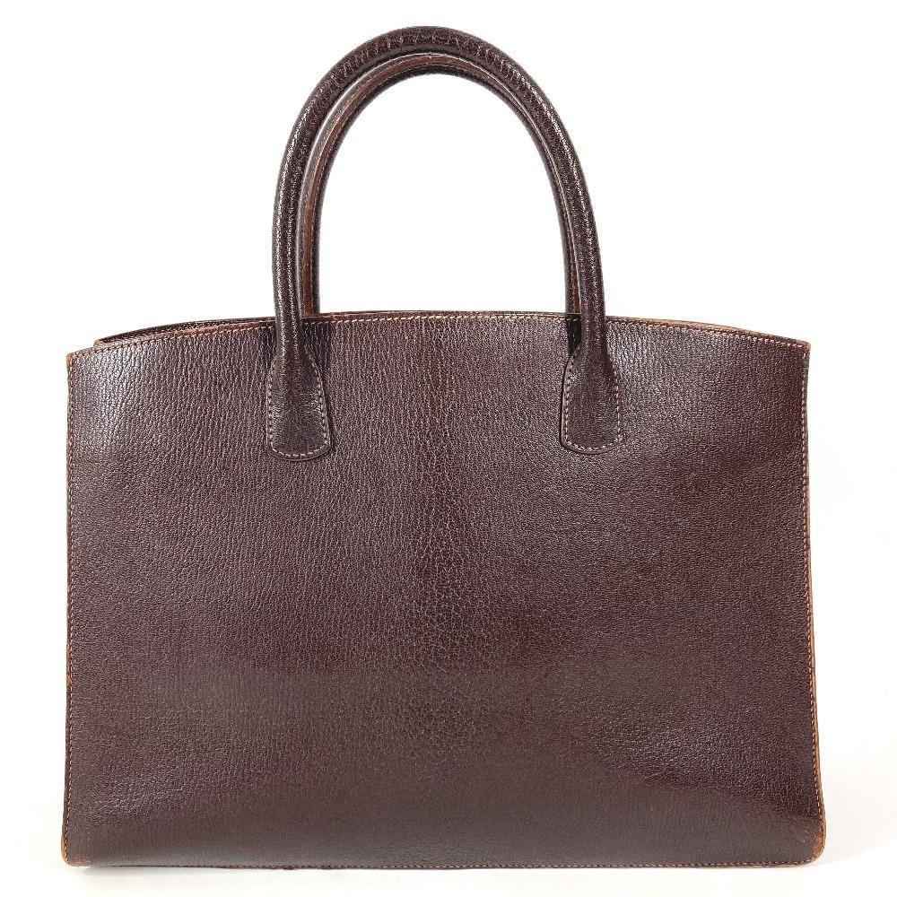 HERMES White bus GM Hand Bag Shoulder Bag Tote Bag Coromandel Brown