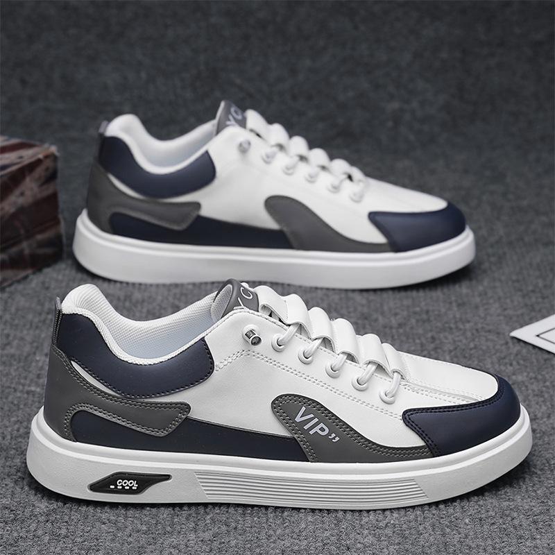 

Эластичный чехол для стопы, плоская подошва, кожаная поверхность, доска, кожаные сращивающиеся буквы, низкие повседневные рабочие мужские туфли 44