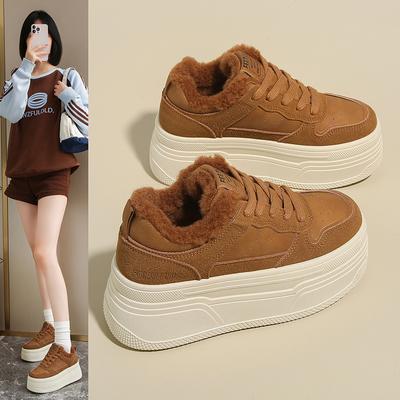 Autumn Winter Plush Women High Top Sneakers Fashion Comfortable Platform Cotton Shoes Outdoor Non-slip Women's Shoes Botas Mujer
