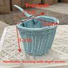Cestino per bicicletta in rattan intrecciato, cestino anteriore per manubrio, cestino per bicicletta impermeabile rimovibile, borsa portabici per bambini