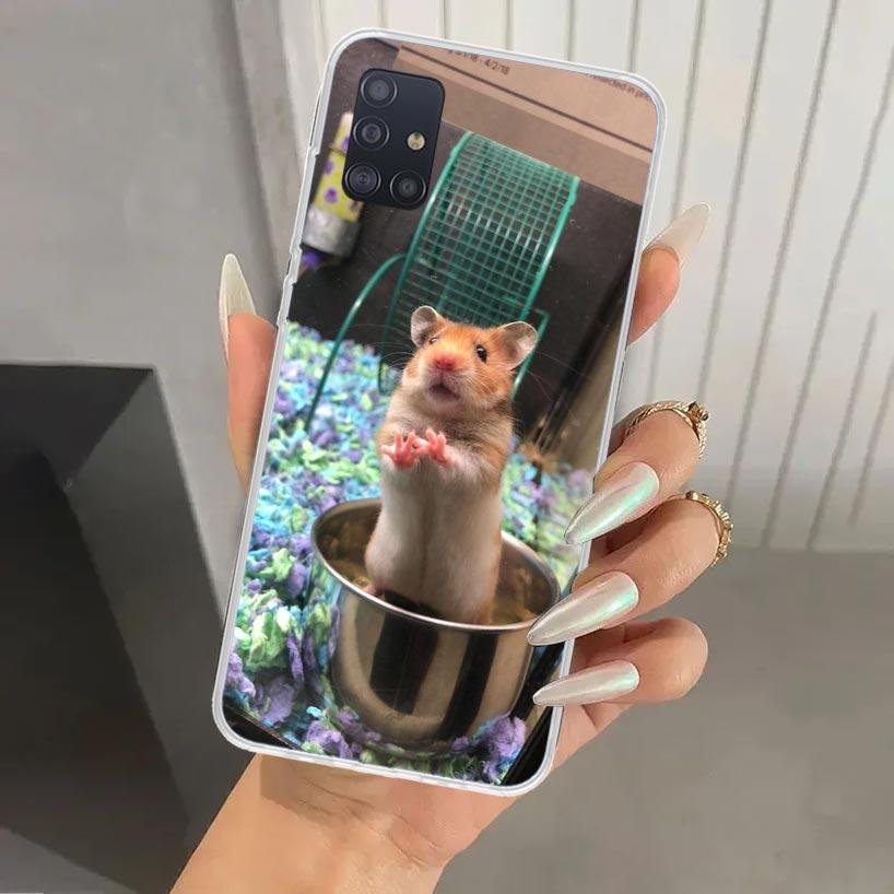 Cute Lovely Pet Hamster Phone Case for Samsung Galaxy A52 A32 A22 A12 A02S A50S A30S A10S Note 20 Ultra 10 Plus S10 A31 A20 A71