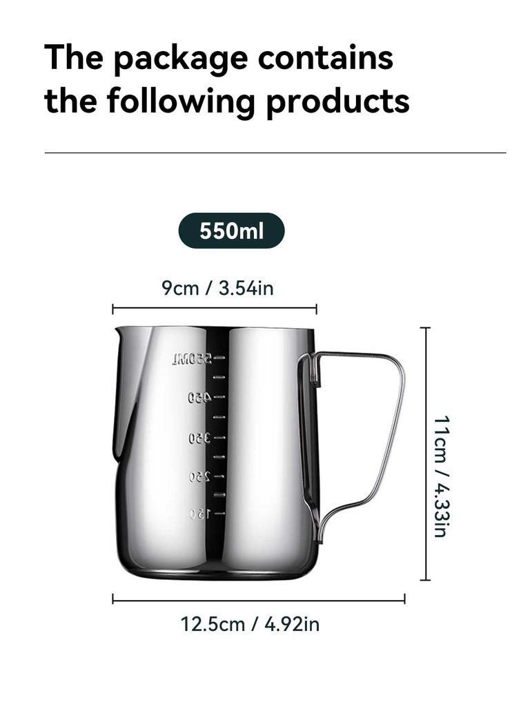 Milk Frothing Jug Espresso Coffee Cup With Scale Thickened Stainless Steel Milk Pitcher For Latte Art Coffee Accessorie