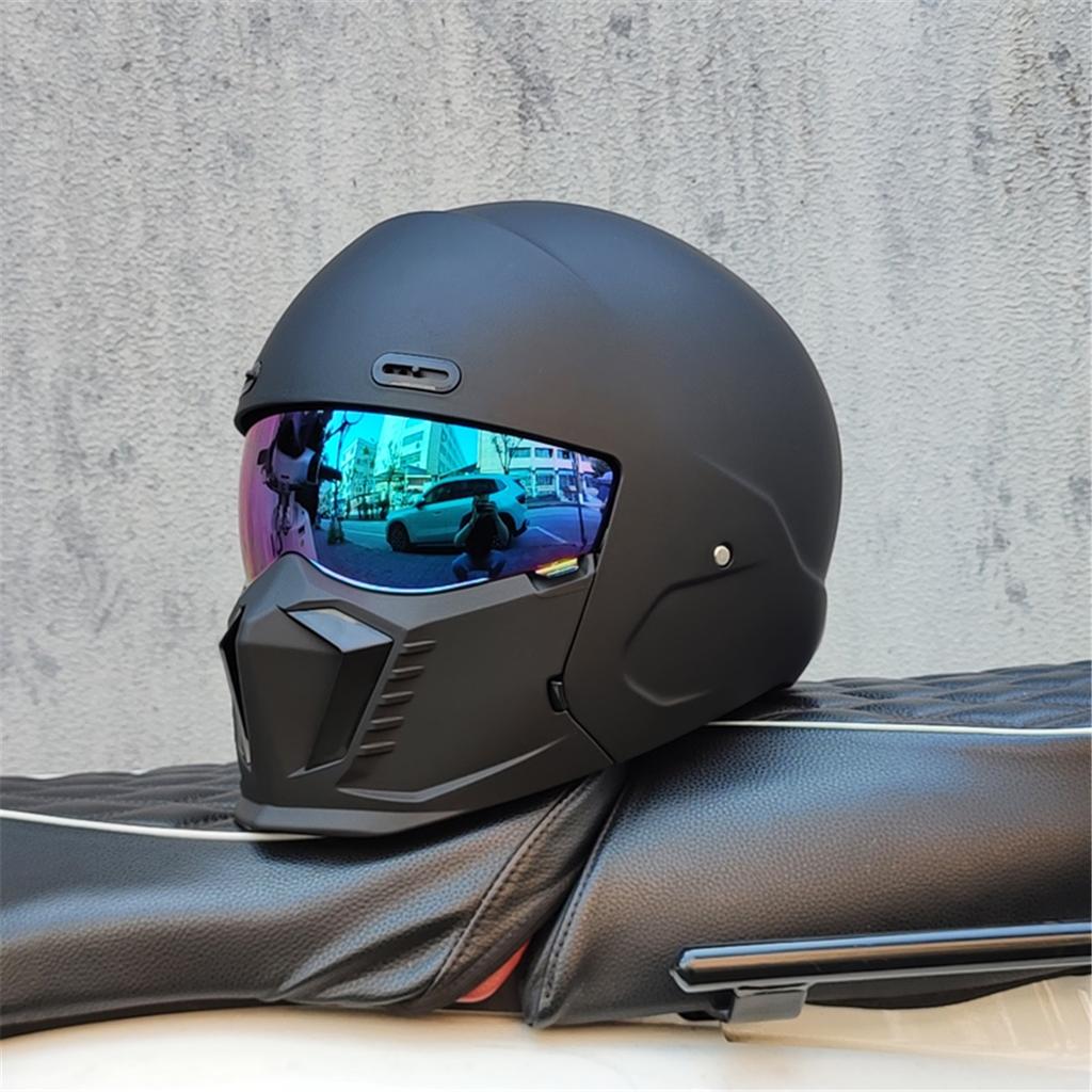 Motorcycle retro helmet cruise men's and women's combination full helmet scorpion helmet reserved Bluetooth headphone slot