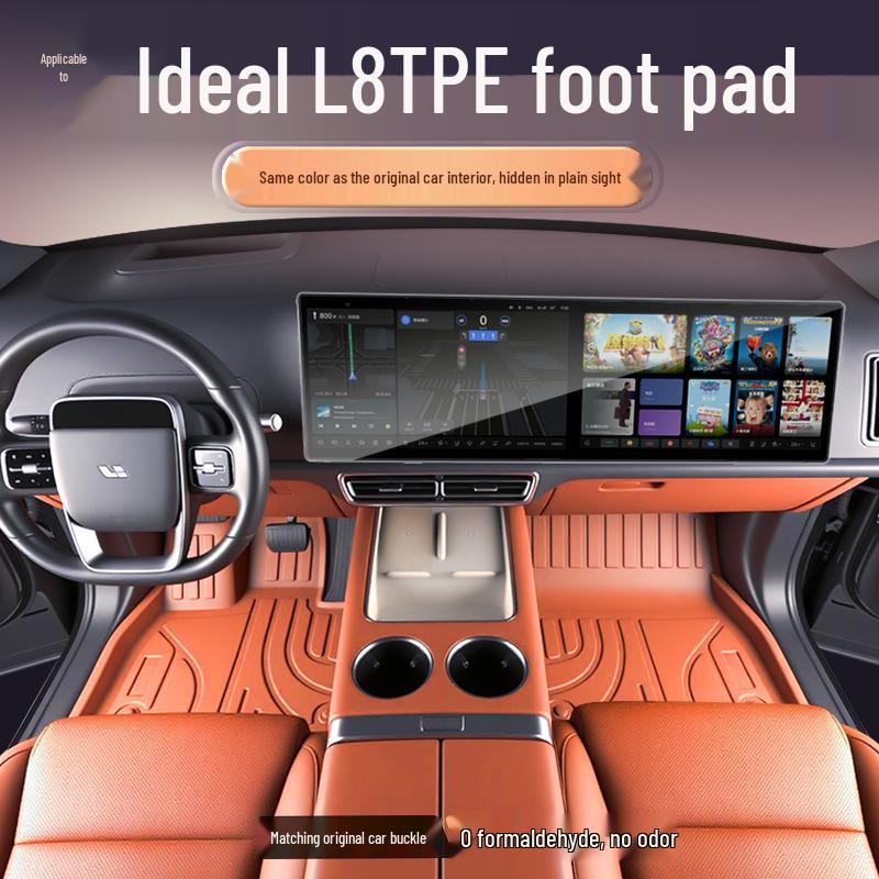 Original Car Color TPE Orange Floor Mats for Ideal L8 - Authentic Interior Decoration Accessories, New Look