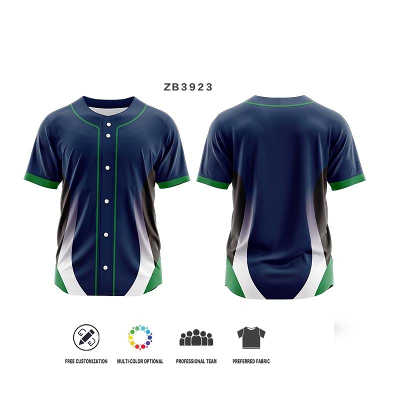 Customizable Men Spirit Button Baseball Jerseys Hip Hop Baseball T-Shirt Sublimation Printed Name Number Logo Uniforms ZB3924