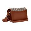 Coach Tan Signature Canvas Flap Crossbody Bag With Signature C Turnlock & Gold Hardware For Daily Use
